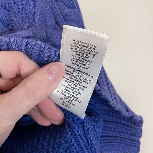 Polo Ralph Lauren Aran-Knit Cotton Turtleneck Sweater Size XL - Picture 7 of 9